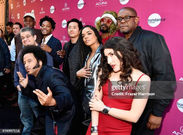 Danny Glover, Jermaine Fowler, Patton Oswalt, Boots Riley, Steven Yeun, Tessa Thompson, Lakeith Stanfield, Forest Whitaker, and Kate Berlant attend...