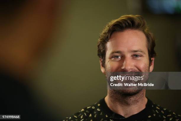 Armie Hammer attends photo call for the Second Stage Theatre Company production of 'Straight White Men' at Sardi's on June 14 30, 2018 in New York...