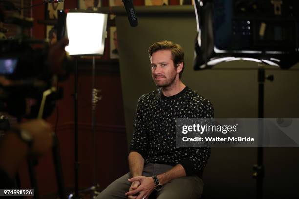 Armie Hammer attends photo call for the Second Stage Theatre Company production of 'Straight White Men' at Sardi's on June 14 30, 2018 in New York...