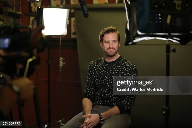 Armie Hammer attends photo call for the Second Stage Theatre Company production of 'Straight White Men' at Sardi's on June 14 30, 2018 in New York...