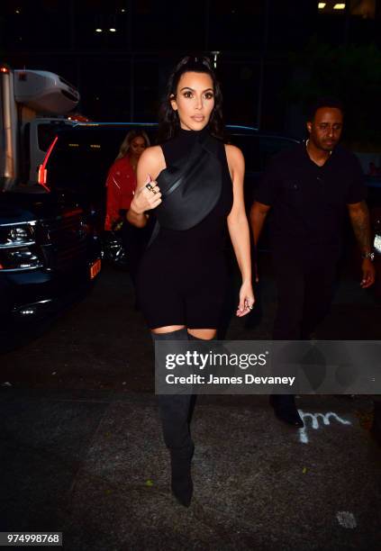 Kim Kardashian seen on the streets of Manhattan on June 14, 2018 in New York City.