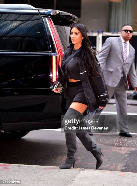 Kim Kardashian seen on the streets of Manhattan on June 14, 2018 in New York City.