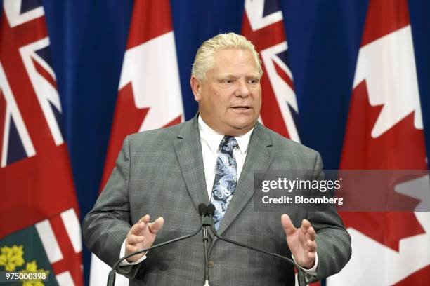 Doug Ford, Ontario's premier-designate, speaks during a briefing on North American Free Trade Agreement negotiations in Toronto, Ontario, Canada, on...