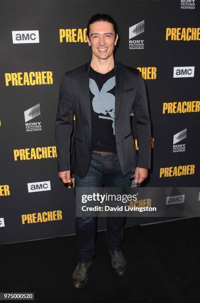 Actor Adam Croasdell attends the premiere of AMC's "Preacher" Season 3 at The Hearth and Hound on June 14, 2018 in Los Angeles, California.