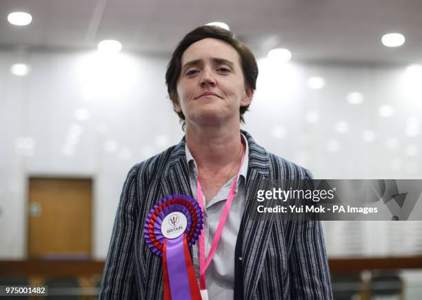 For Britain Movement candidate Anne Marie Waters during the Lewisham East parliamentary by-election at Lewisham Civic Suite, in Catford, London.