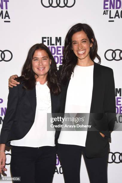 Maura Tierney and Sarah Treem attend Film Independent at LACMA presents screening and Q&A of "The Affair" at Bing Theater At LACMA on June 14, 2018...