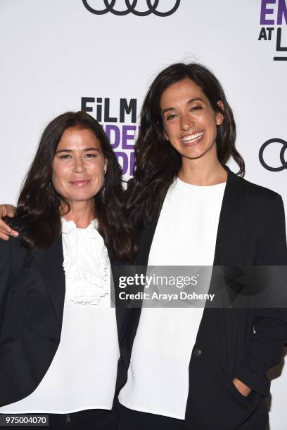 Maura Tierney and Sarah Treem attend Film Independent at LACMA presents screening and Q&A of "The Affair" at Bing Theater At LACMA on June 14, 2018...