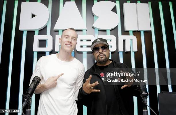 Dj Skee and Ice Cube attend the Dream Hollywood x Dash radio launch Music Pop-Up on June 14, 2018 in Los Angeles, California.