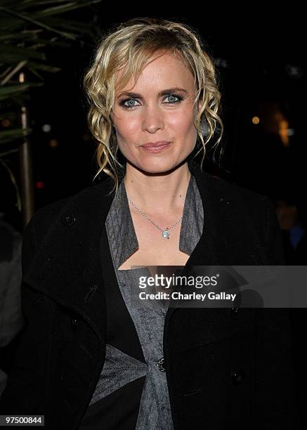 Actress Radha Mitchell arrives at the Chanel and Charles Finch hosted pre-Oscar dinner at Madeo Restaurant on March 6, 2010 in Los Angeles,...