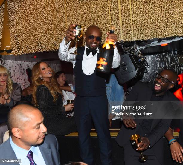 Mariah Carey and Jermaine Dupri attend as Dupri celebrates So So Def 25 and Songwriters Hall of Fame Induction at GoldBar Toasted by Moet & Chandon...