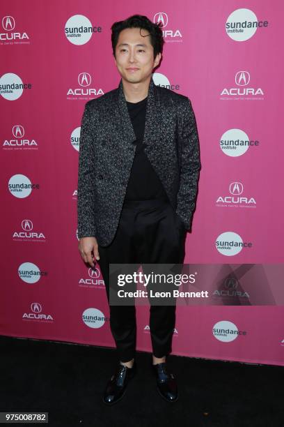 Actor Steven Yeun attends Sundance Institute At Sundown at The Theatre at Ace Hotel on June 14, 2018 in Los Angeles, California.