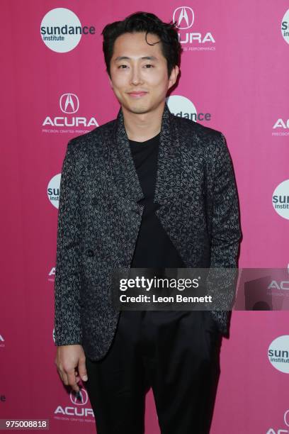 Actor Steven Yeun attends Sundance Institute At Sundown at The Theatre at Ace Hotel on June 14, 2018 in Los Angeles, California.