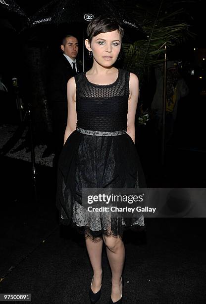 Actress Ginnifer Goodwin arrives at the Chanel and Charles Finch hosted pre-Oscar dinner at Madeo Restaurant on March 6, 2010 in Los Angeles,...