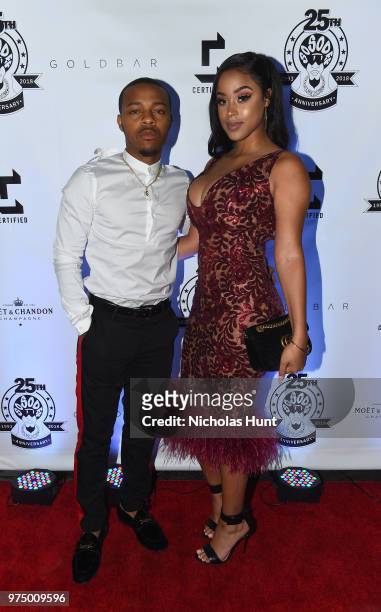 Shad Gregory Moss aka Bow Wow and Kiyomi Leslie attend as Jermaine Dupri celebrates So So Def 25 and Songwriters Hall of Fame Induction at GoldBar...