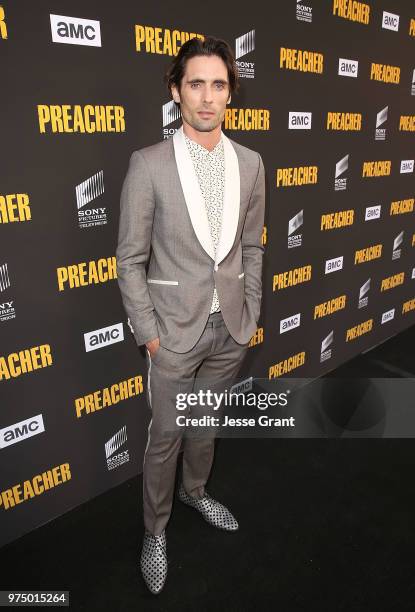 Actor Tyson Ritter attends the premiere of AMC's 'Preacher' Season 3 on June 14, 2018 in Los Angeles, California.