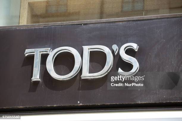The shop of the Italian luxury brand Tod's is seen in Munich.