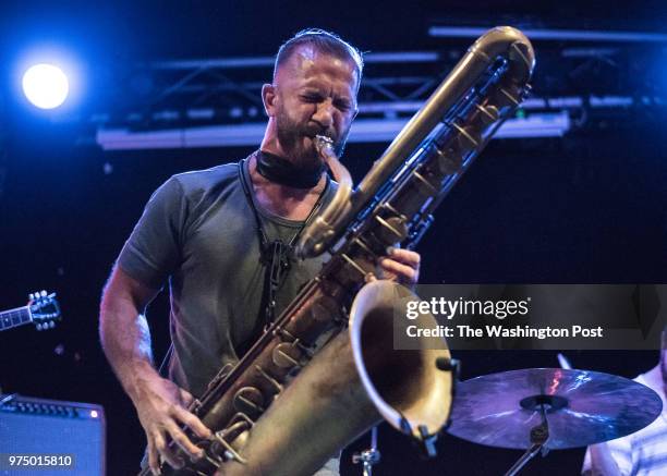 Colin Stetson of Ex Eye performs at the Ottobar in Baltimore.