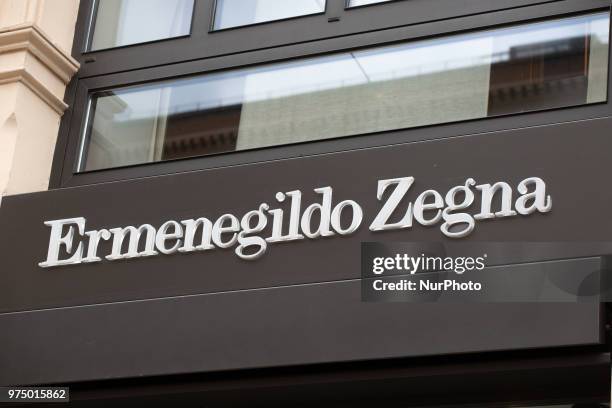 The shop of the Italian luxury brand Ermenegildo Zegna is seen in Munich.