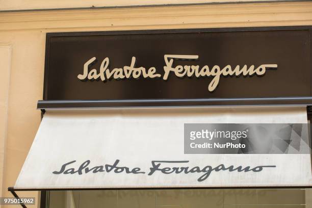 The shop of the Italian luxury brand Salvatore Ferragamo is seen in Munich.