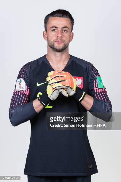 Lukasz Fabianski of Poland poses during the official FIFA World Cup 2018 portrait session at Hyatt Regency Hotel on June 14, 2018 in Sochi, Russia.