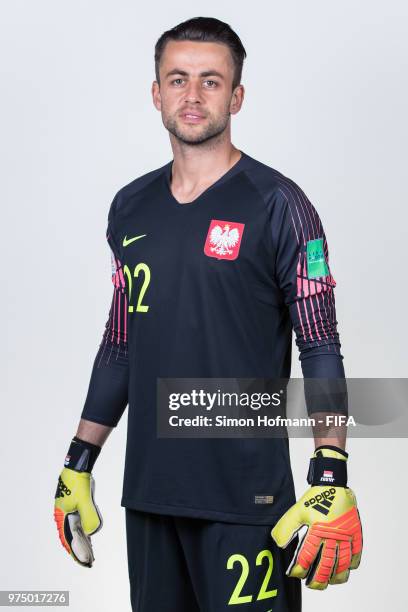 Lukasz Fabianski of Poland poses during the official FIFA World Cup 2018 portrait session at Hyatt Regency Hotel on June 14, 2018 in Sochi, Russia.