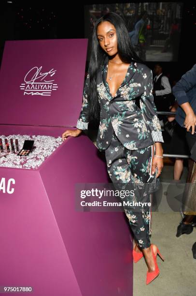 Sydney Harper attends MAC Cosmetics Aaliyah Launch Party on June 14, 2018 in Hollywood, California.