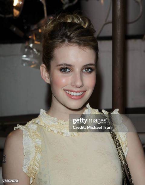 Emma Roberts arrives to the Chanel Hosts Pre-Oscar Dinner held at Madeo Restaurant on March 6, 2010 in Los Angeles, California.
