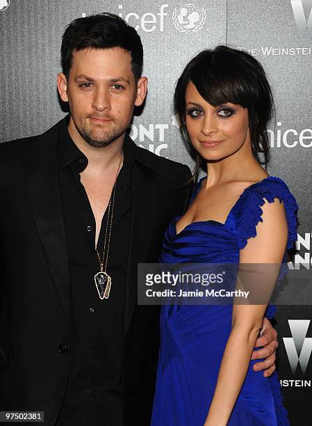 Musician Joel Madden and Nicole Richie arrives at the Montblanc Charity Cocktail hosted by The Weinstein Company to benefit UNICEF held at Soho House...