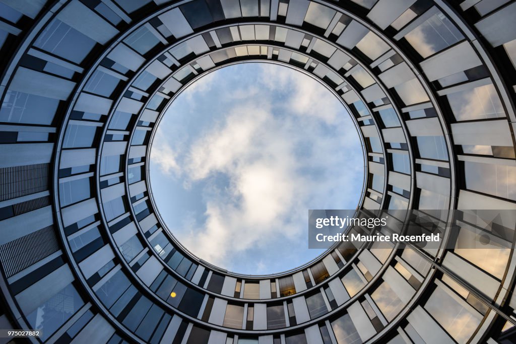 Upward view from Hamburger Welle, Hamburg, Germany