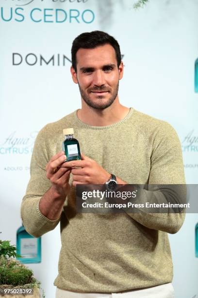 Spanish Olympic Medalist Saul Craviotto presents 'Agua Fresca Citrus Cedro' fragance by Adolfo Dominguez on June 14, 2018 in Madrid, Spain.