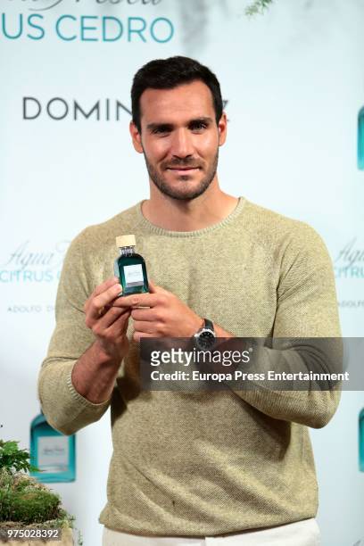 Spanish Olympic Medalist Saul Craviotto presents 'Agua Fresca Citrus Cedro' fragance by Adolfo Dominguez on June 14, 2018 in Madrid, Spain.