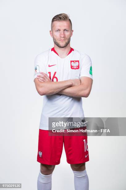 Jakub Blaszczykowski of Poland poses during the official FIFA World Cup 2018 portrait session at Hyatt Regency Hotel on June 14, 2018 in Sochi,...
