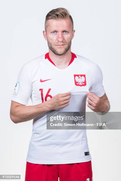 Jakub Blaszczykowski of Poland poses during the official FIFA World Cup 2018 portrait session at Hyatt Regency Hotel on June 14, 2018 in Sochi,...