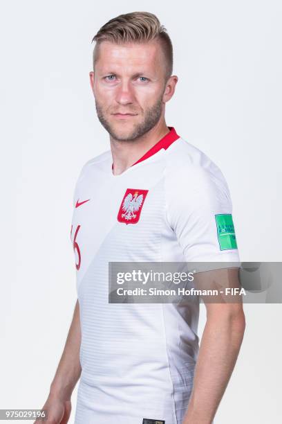 Jakub Blaszczykowski of Poland poses during the official FIFA World Cup 2018 portrait session at Hyatt Regency Hotel on June 14, 2018 in Sochi,...