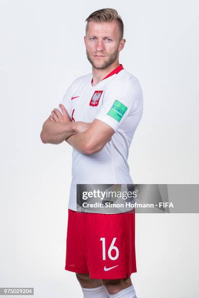 Jakub Blaszczykowski of Poland poses during the official FIFA World Cup 2018 portrait session at Hyatt Regency Hotel on June 14, 2018 in Sochi,...