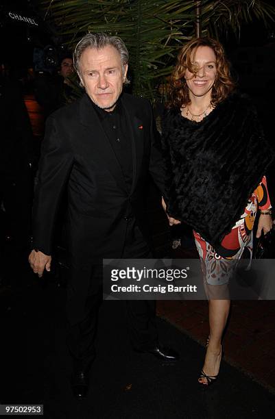 Harvey Keitel arrives at the Chanel And Charles Finch Pre-Oscar Party Celebrating Fashion And Film at Madeo Restaurant on March 6, 2010 in Los...