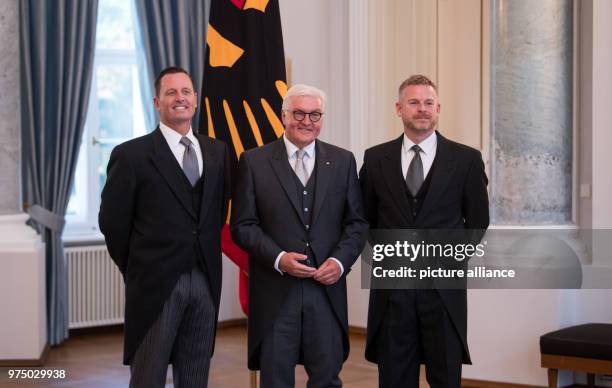 May 2018, Germany, Berlin: Richard Allen Grenell , the Unted States' new ambassador to Germany, and his partner Matthew Lashey , on the occasion of...