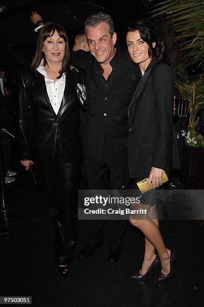 Anjelica Huston and Danny Huston arrive at the Chanel And Charles Finch Pre-Oscar Party Celebrating Fashion And Film at Madeo Restaurant on March 6,...