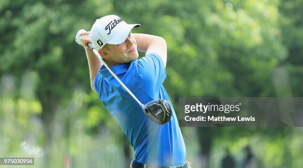 Ben Eccles of Australia on the 10th tee during day two of the Hauts de France Golf Open at Aa Saint Omer Golf Club on June 15, 2018 in Lumbres,...
