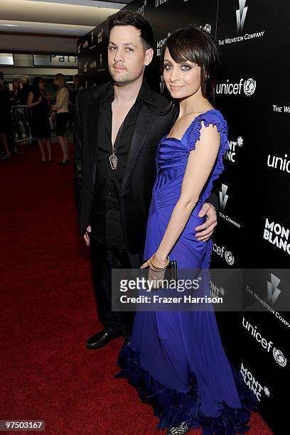 Musician Joel Madden and Nicole Richie arrive at the Montblanc Charity Cocktail Hosted By The Weinstein Company To Benefit UNICEF held at Soho House...