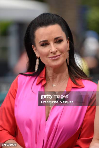 Kyle Richards visits "Extra" at Universal Studios Hollywood on June 14, 2018 in Universal City, California.