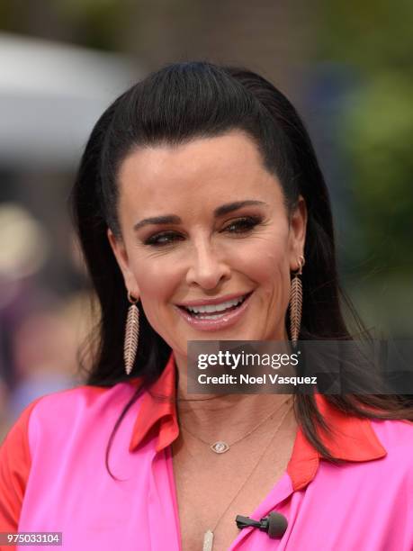 Kyle Richards visits "Extra" at Universal Studios Hollywood on June 14, 2018 in Universal City, California.