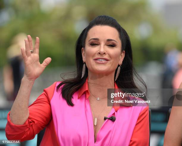 Kyle Richards visits "Extra" at Universal Studios Hollywood on June 14, 2018 in Universal City, California.