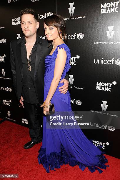 Musician Joel Madden and Nicole Richie arrive at the Montblanc Charity Cocktail hosted by The Weinstein Company to benefit UNICEF held at Soho House...