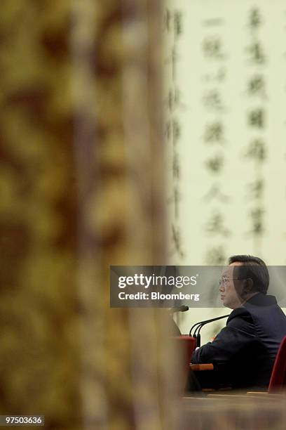 Yang Jiechi, foreign minister for China, attends a news conference at the Great Hall of the People in Beijing, China, on Sunday, March 7, 2010. Yang...