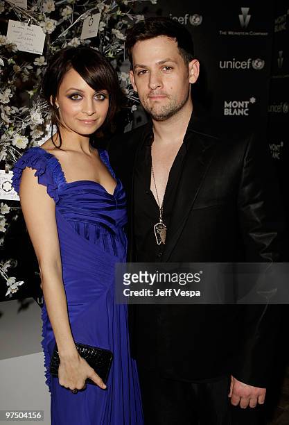 Nicole Richie and Musician Joel Madden arrive the Montblanc Charity Cocktail hosted by The Weinstein Company to benefit UNICEF held at Soho House on...