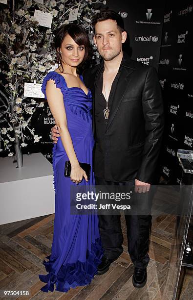 Nicole Richie and Musician Joel Madden arrive the Montblanc Charity Cocktail hosted by The Weinstein Company to benefit UNICEF held at Soho House on...