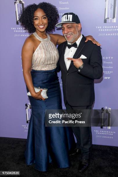 Tiff Benson and Carlos Powell attend 2018 Fragrance Foundation Awards at Alice Tully Hall at Lincoln Center.