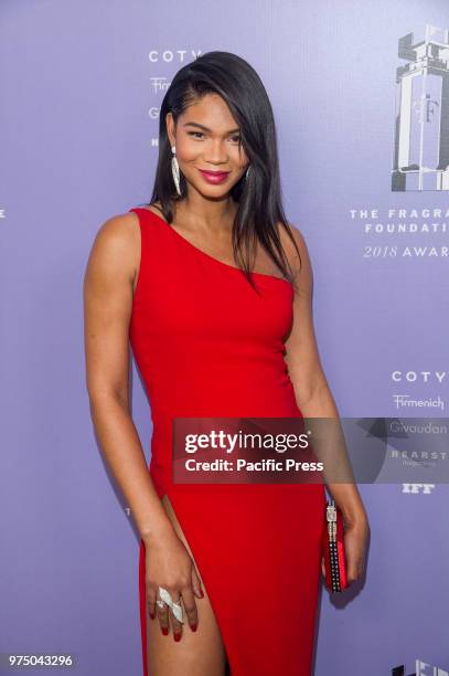 Pregnant Chanel Iman attends 2018 Fragrance Foundation Awards at Alice Tully Hall at Lincoln Center.