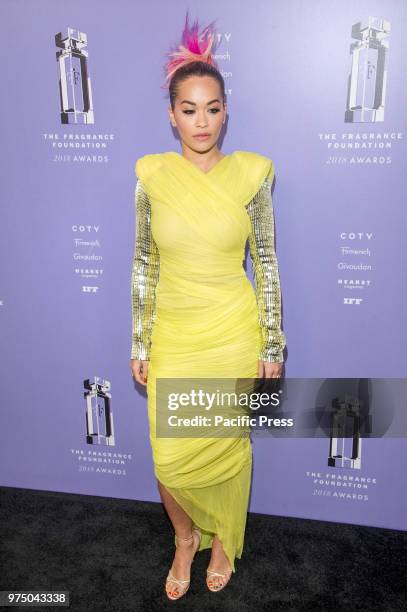 Rita Ora wearing dress by Tom Ford attends 2018 Fragrance Foundation Awards at Alice Tully Hall at Lincoln Center.